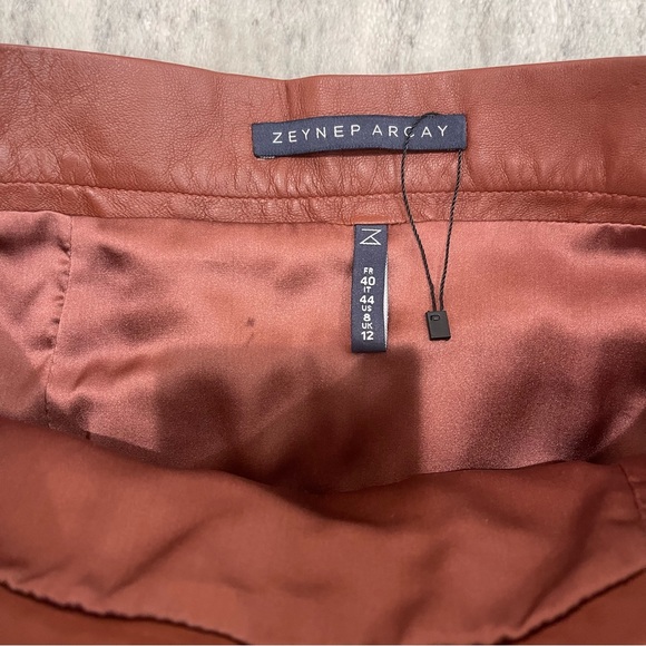 Zeynep Arcay Leather Draped Mini Skirt 4 & 8 - Picture 3 of 9